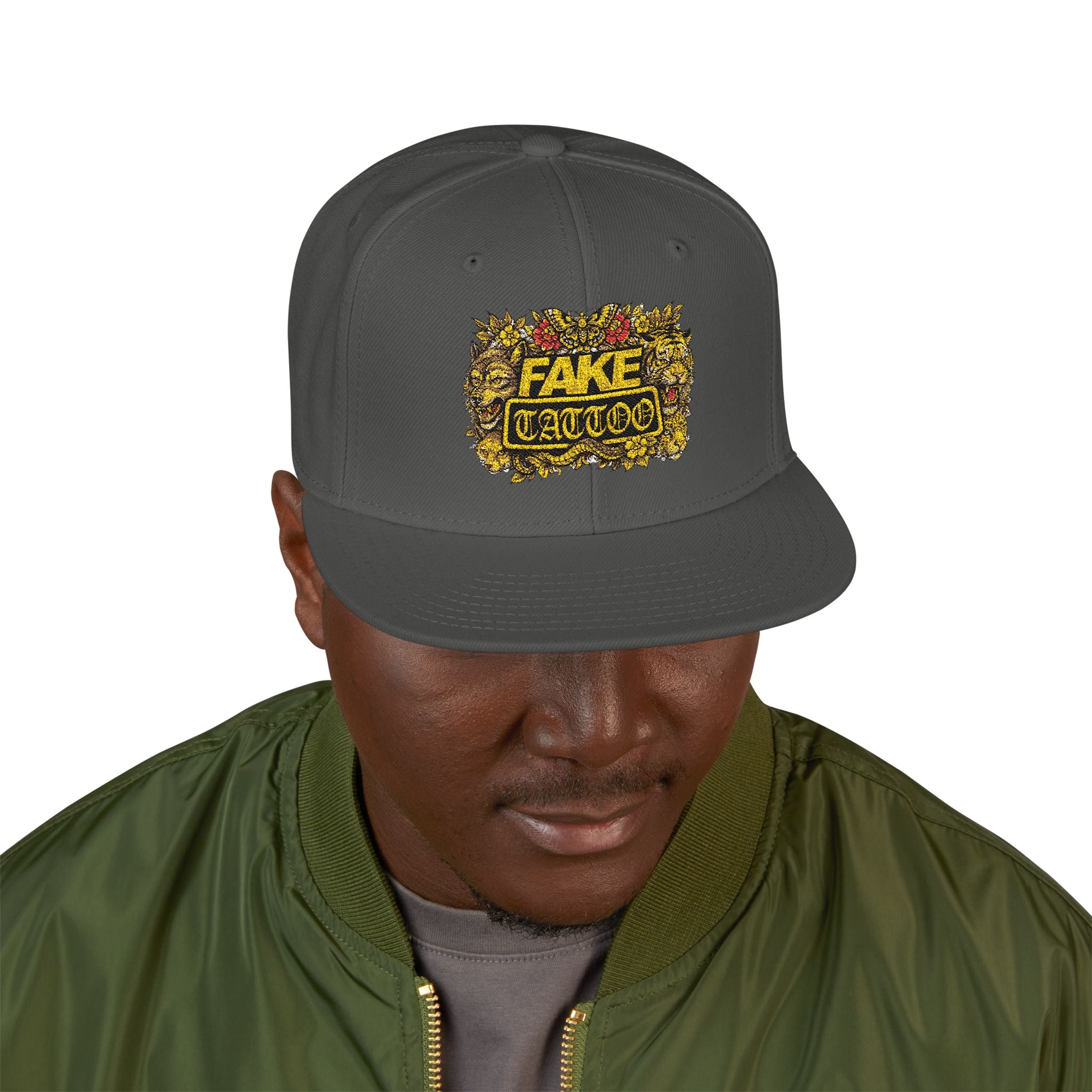 Embroidered 'Game Over' Floral Snapback Hat