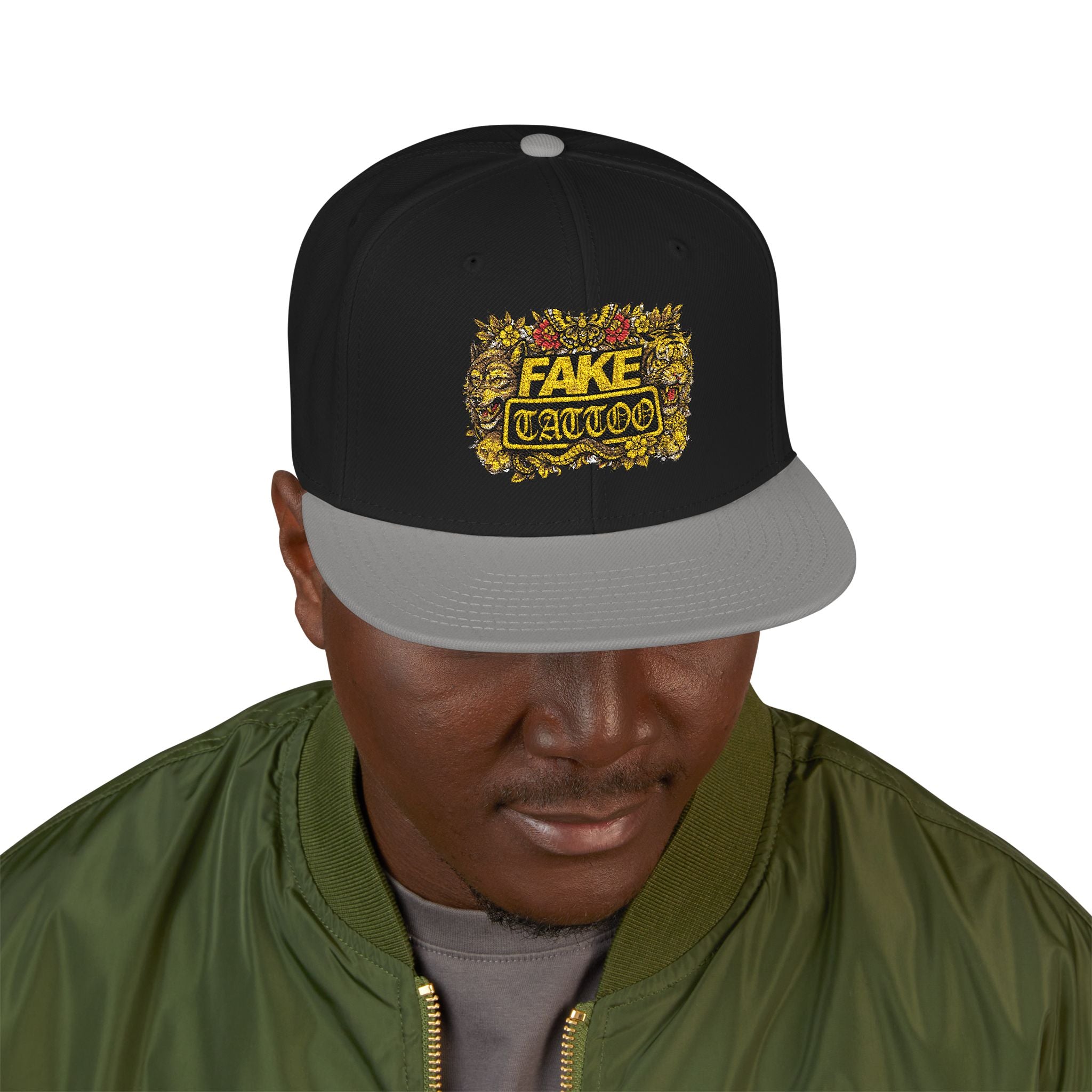 Embroidered 'Game Over' Floral Snapback Hat