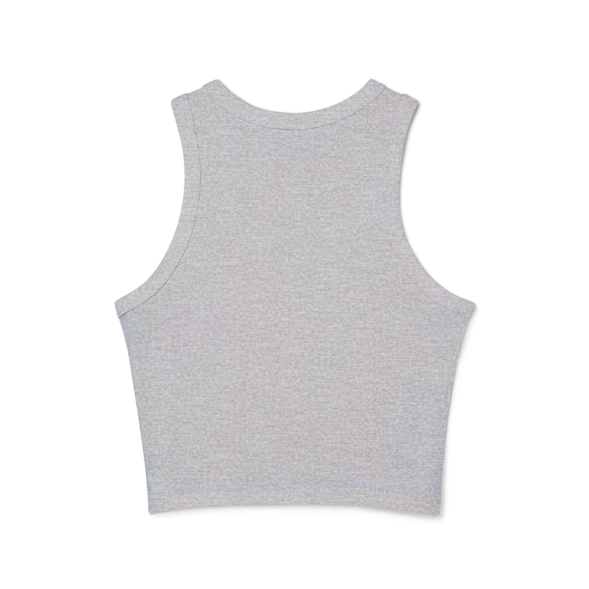 Fake Tattoo Racer Tank Top — Retro Yellow Graphic Crop Top