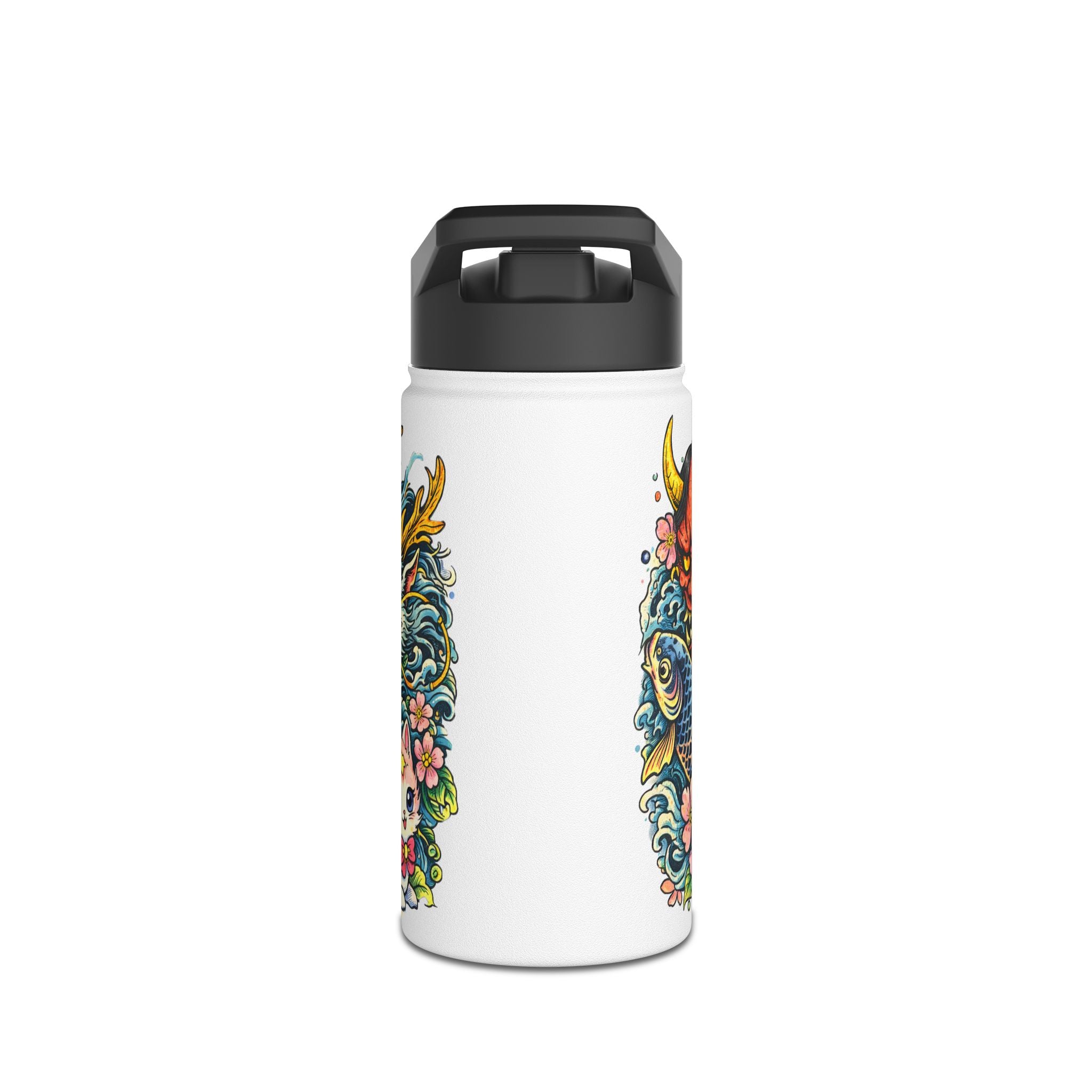 Tattoo-Style Stainless Steel Water Bottle — “Fake Tattoo” Bold Graphic