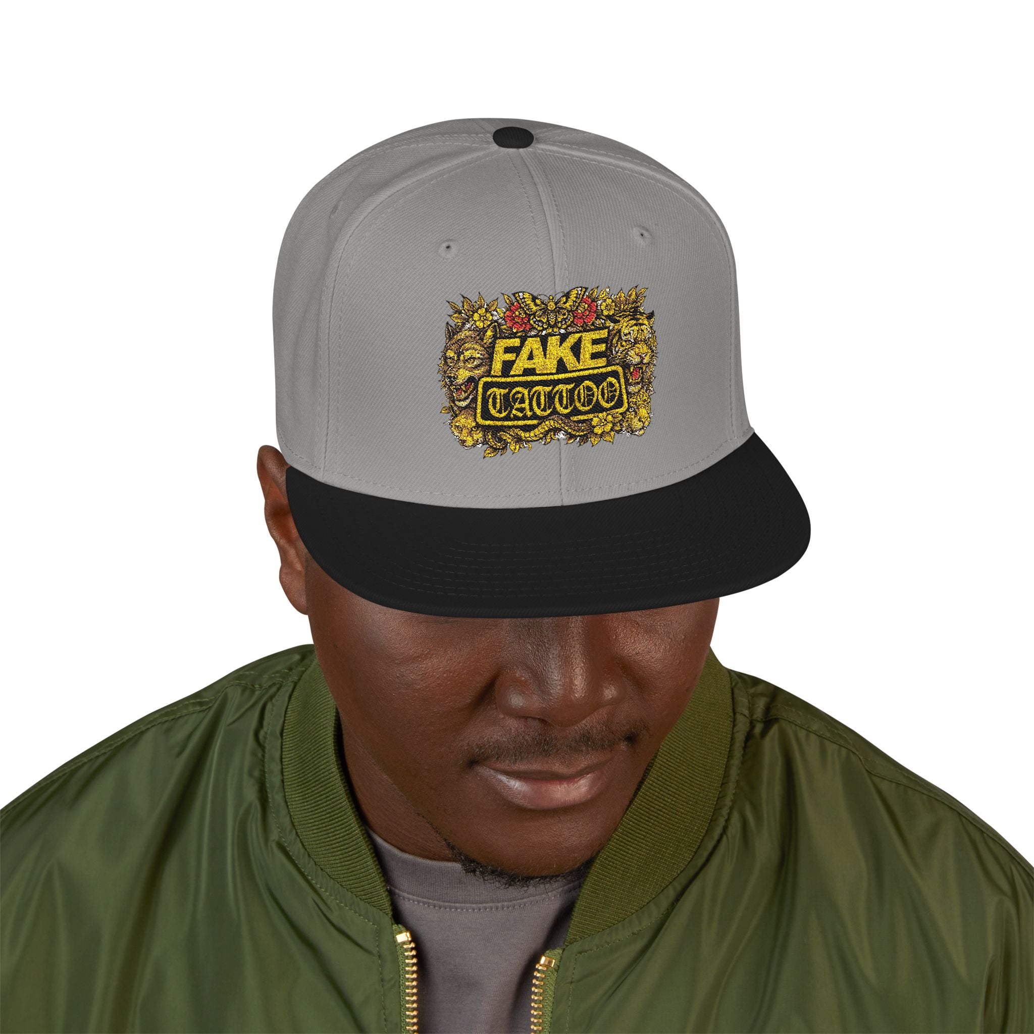 Embroidered 'Game Over' Floral Snapback Hat