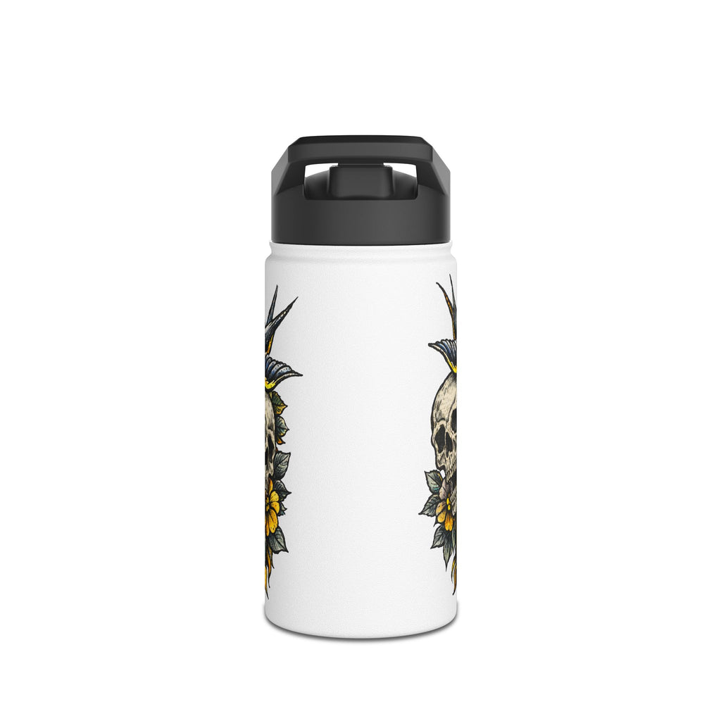 Fake Tattoo Skull & Snake Stainless Steel Water Bottle — 20oz Insulated