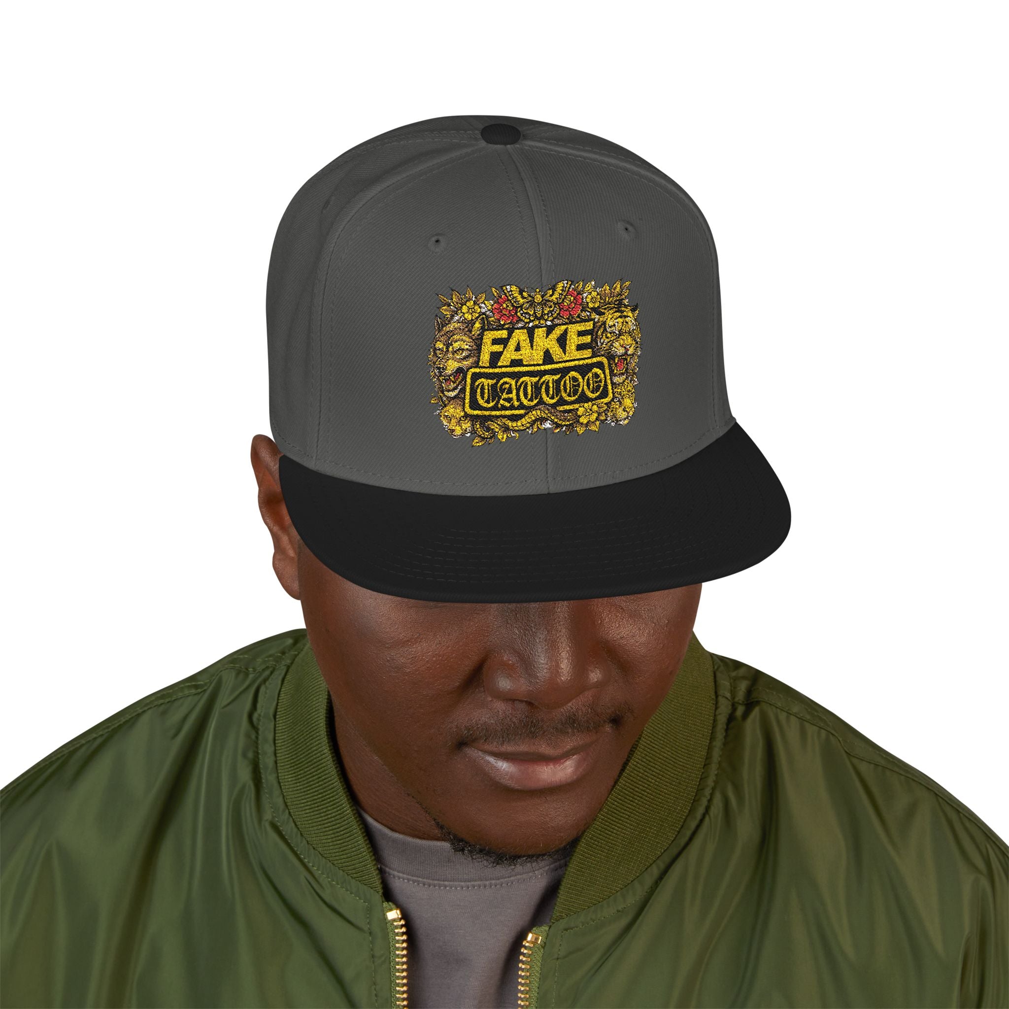 Embroidered 'Game Over' Floral Snapback Hat