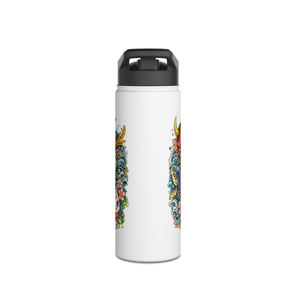 Tattoo-Style Stainless Steel Water Bottle — “Fake Tattoo” Bold Graphic