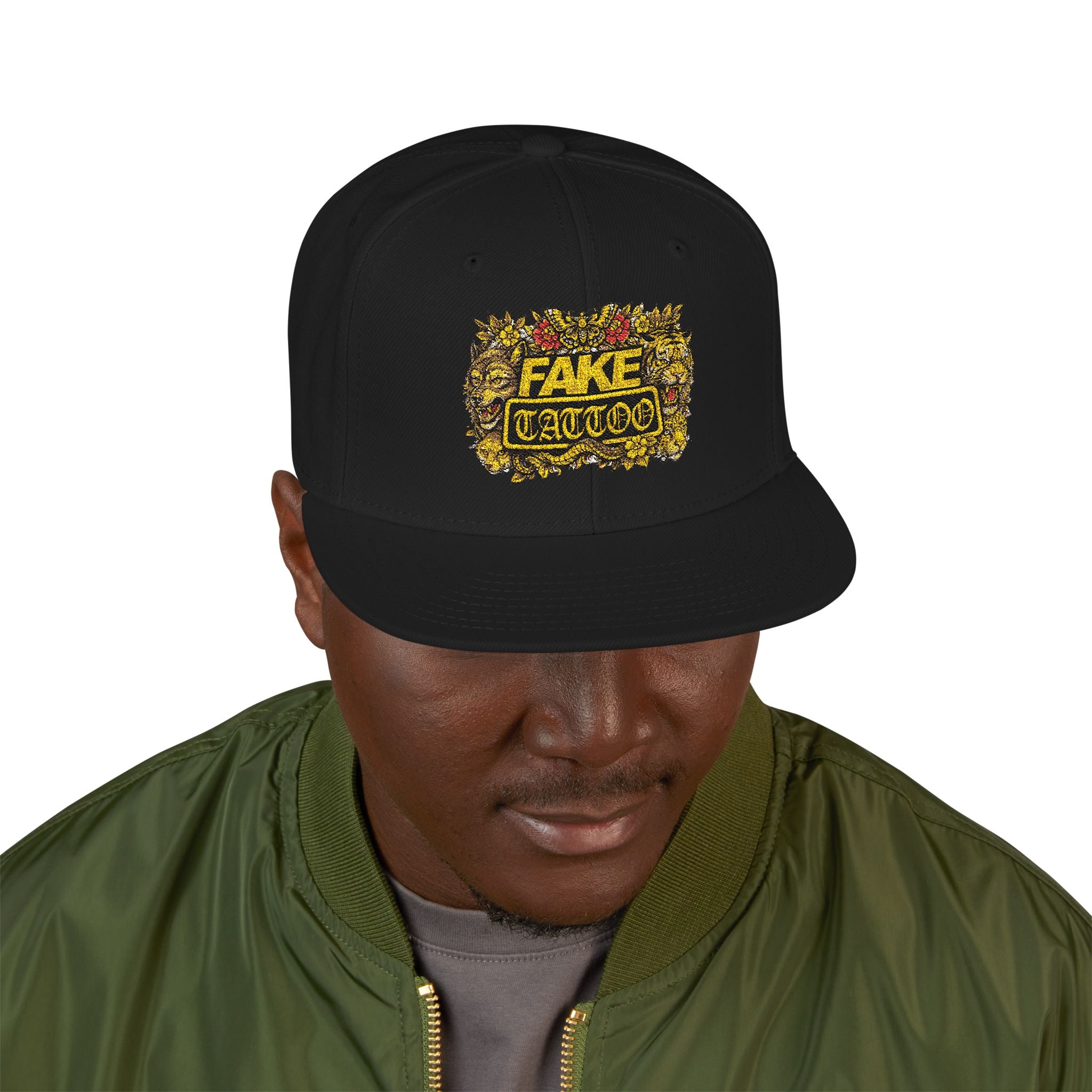 Embroidered 'Game Over' Floral Snapback Hat