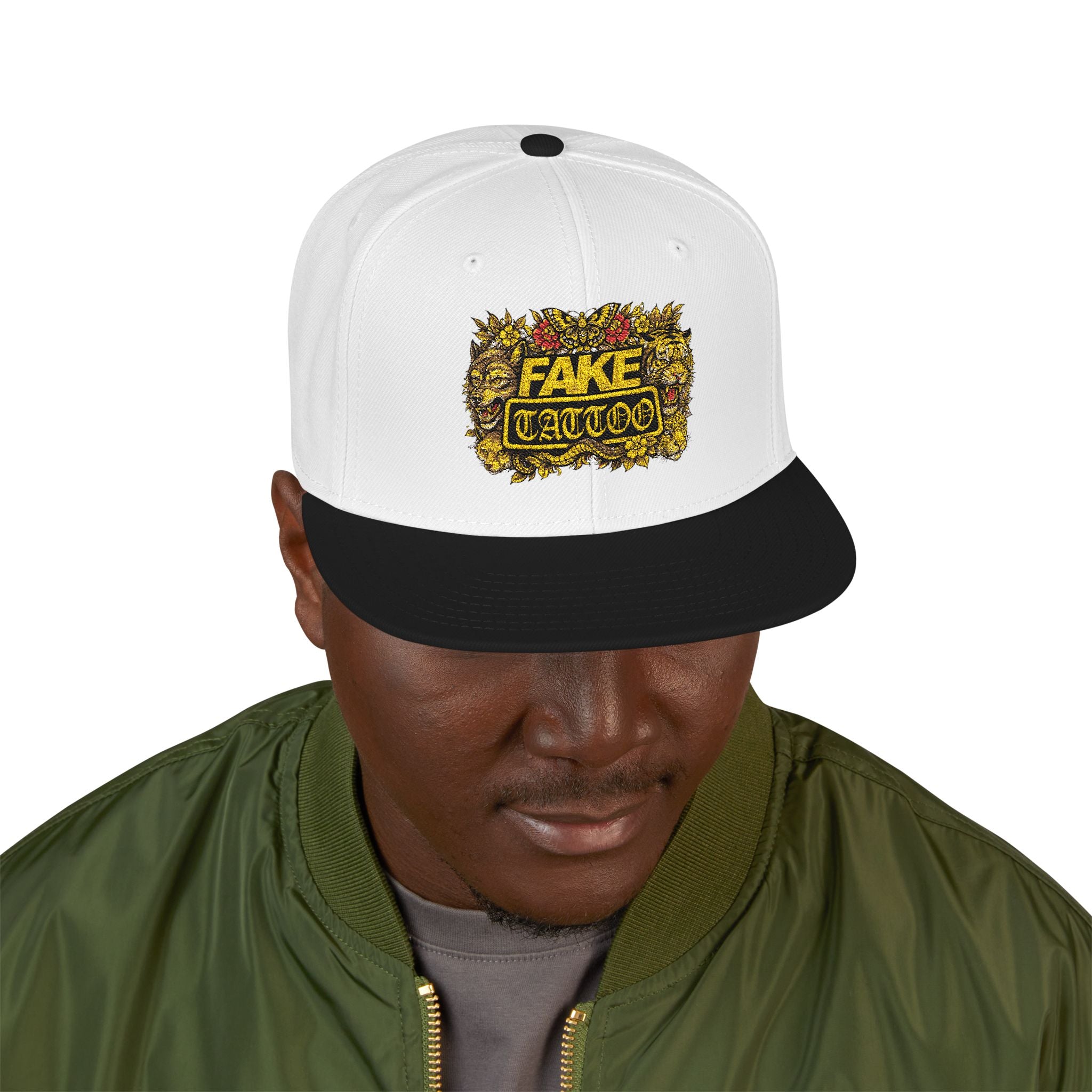 Embroidered 'Game Over' Floral Snapback Hat