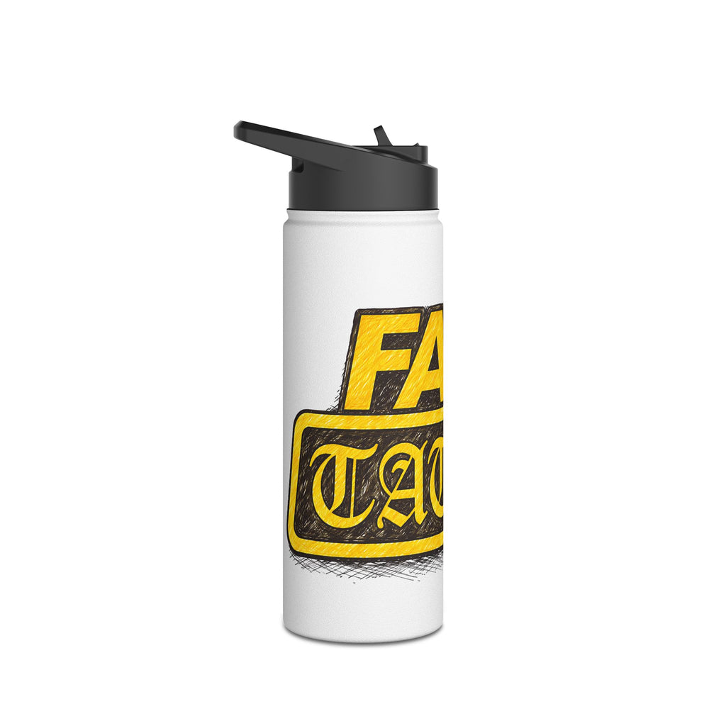 Adventure Stainless Steel Water Bottle — Bold Yellow 'Beak Battle' Graphic