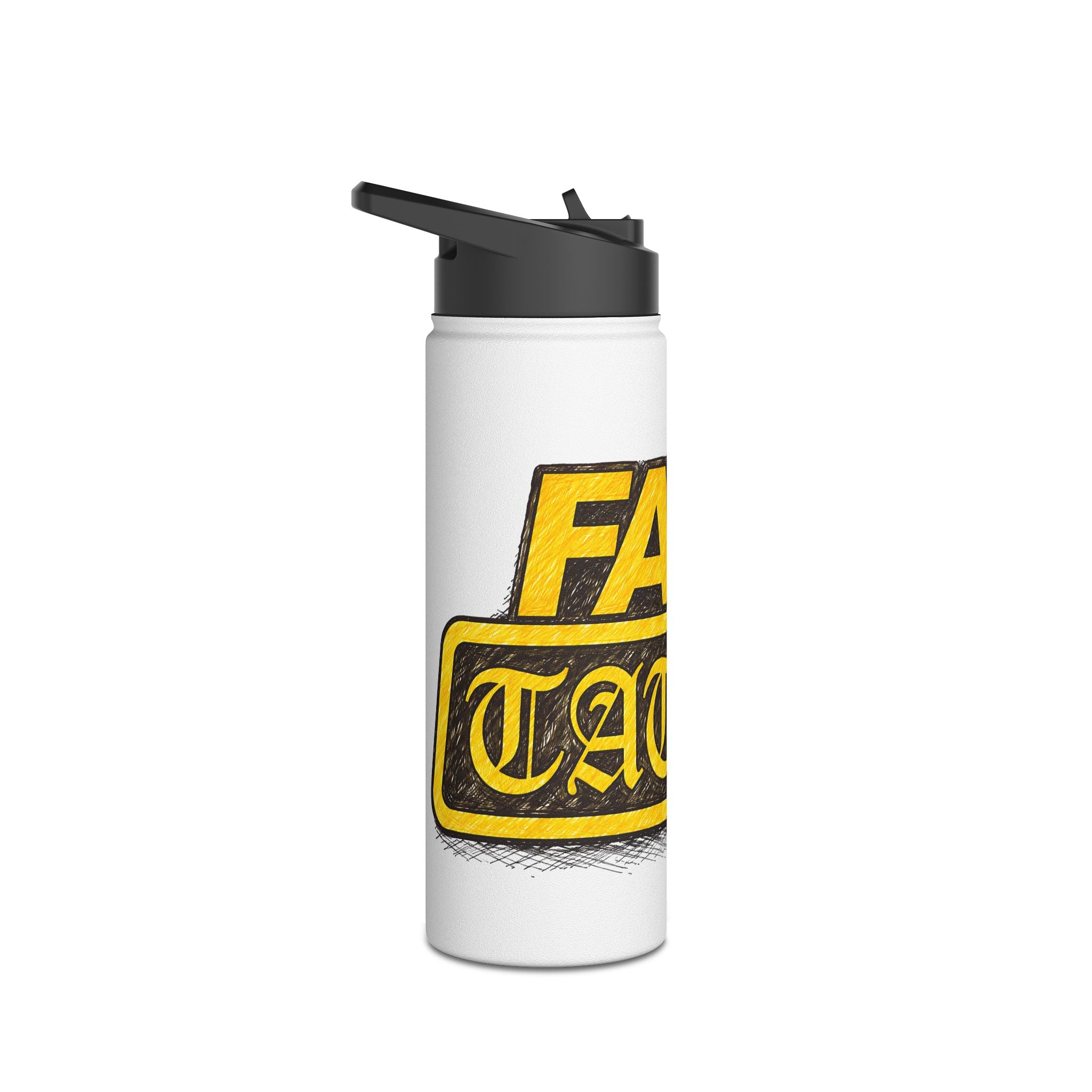 Adventure Stainless Steel Water Bottle — Bold Yellow 'Beak Battle' Graphic
